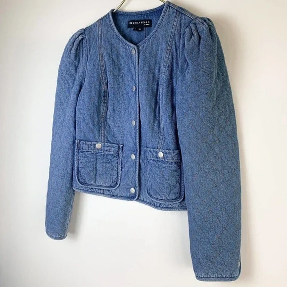 VERONICA BEARD Camilla Quilted Denim Jacket - Picture 4 of 8